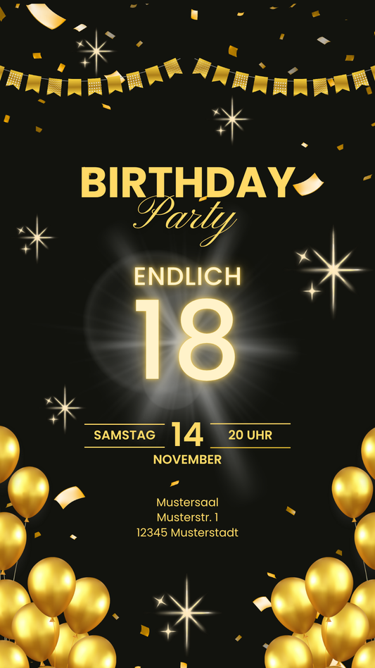 18. Geburtstag Gold