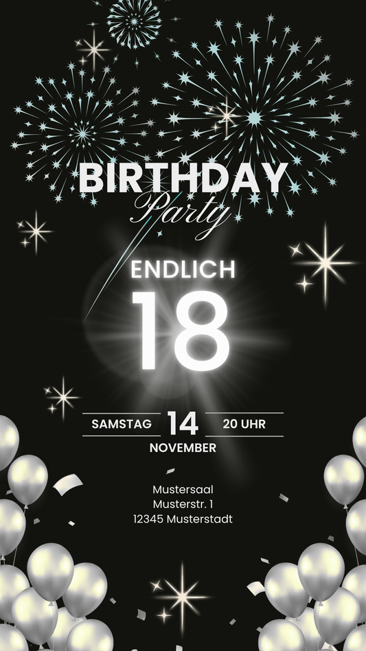 18. Geburtstag Silber