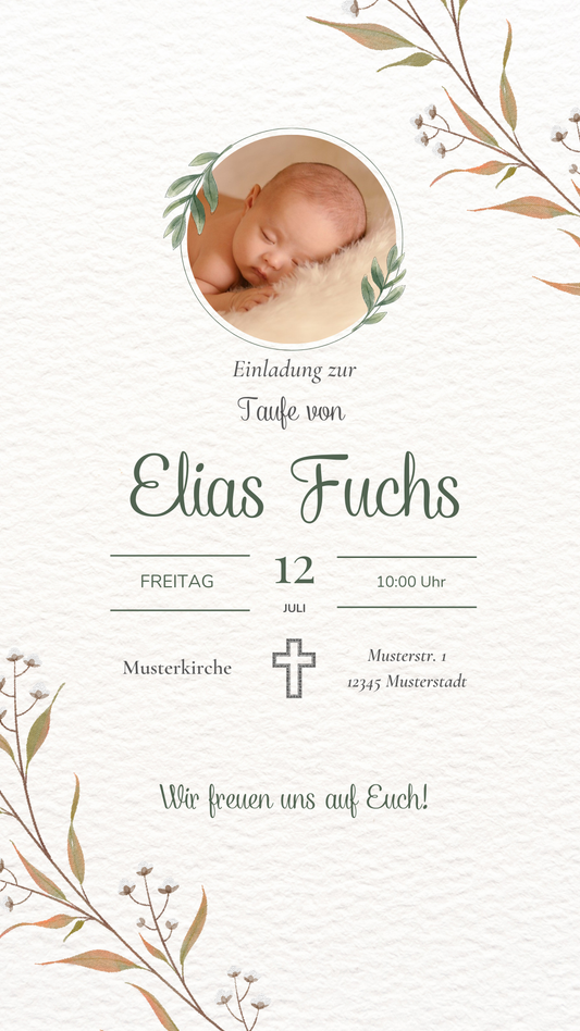 Taufe Elias mit Bild