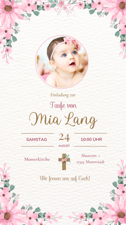 Taufe Mia mit Bild