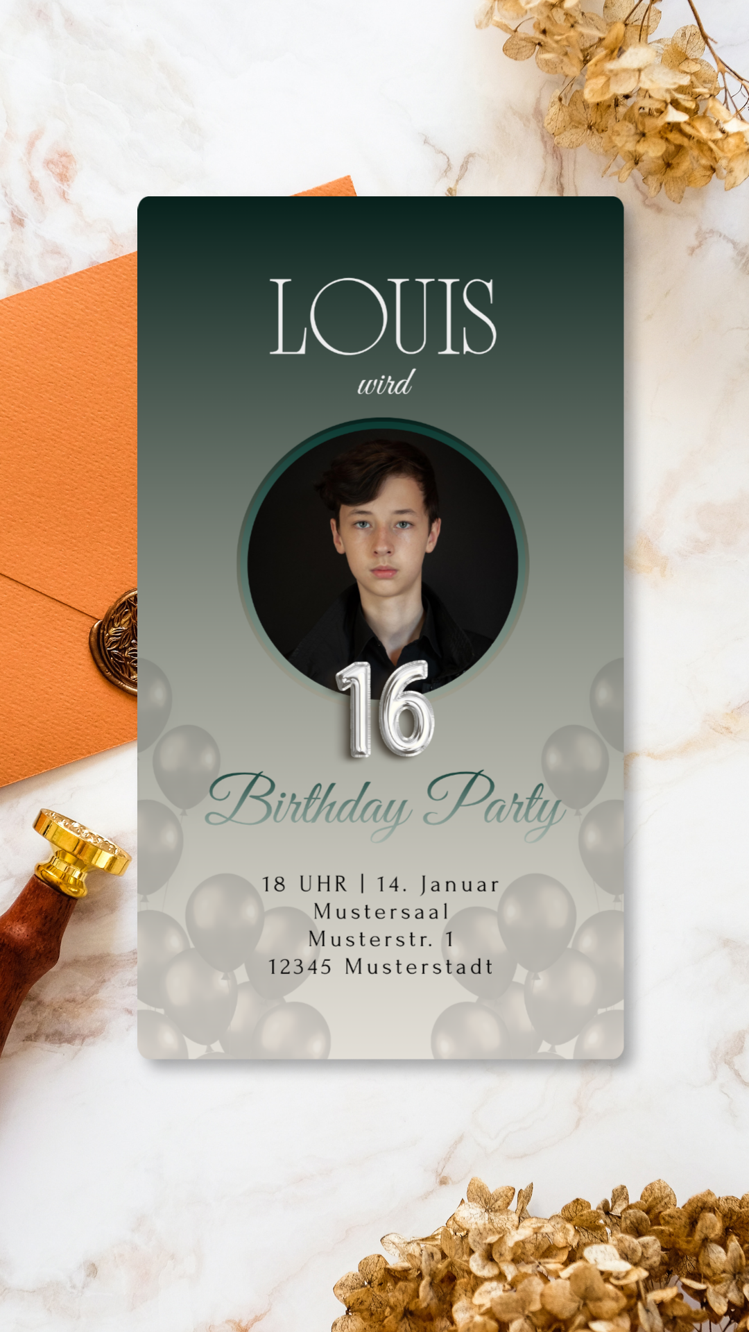16. Geburtstag Louis mit Bild