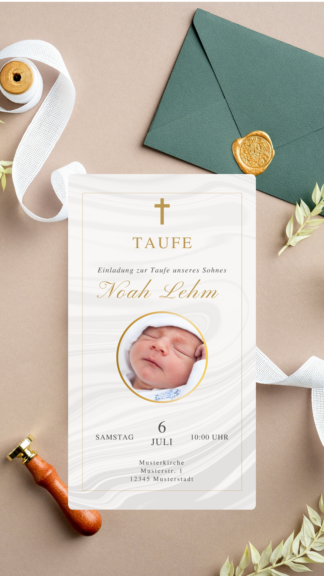 Taufe Noah mit Bild