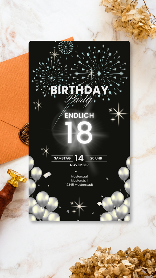 18. Geburtstag Silber