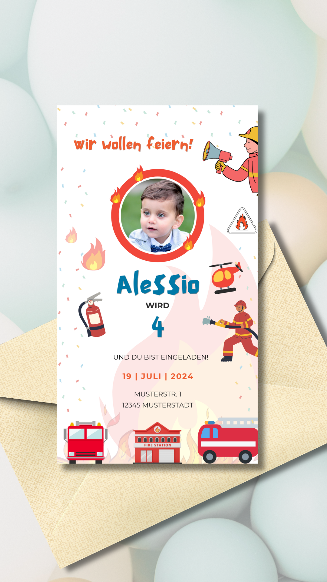 Feuerwehr mit Bild