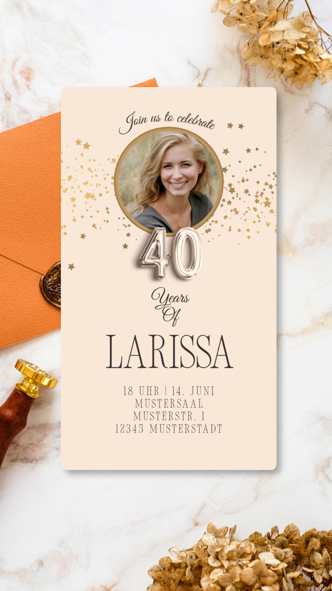 40. Geburtstag Larissa mit Bild