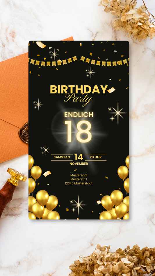 18. Geburtstag Gold