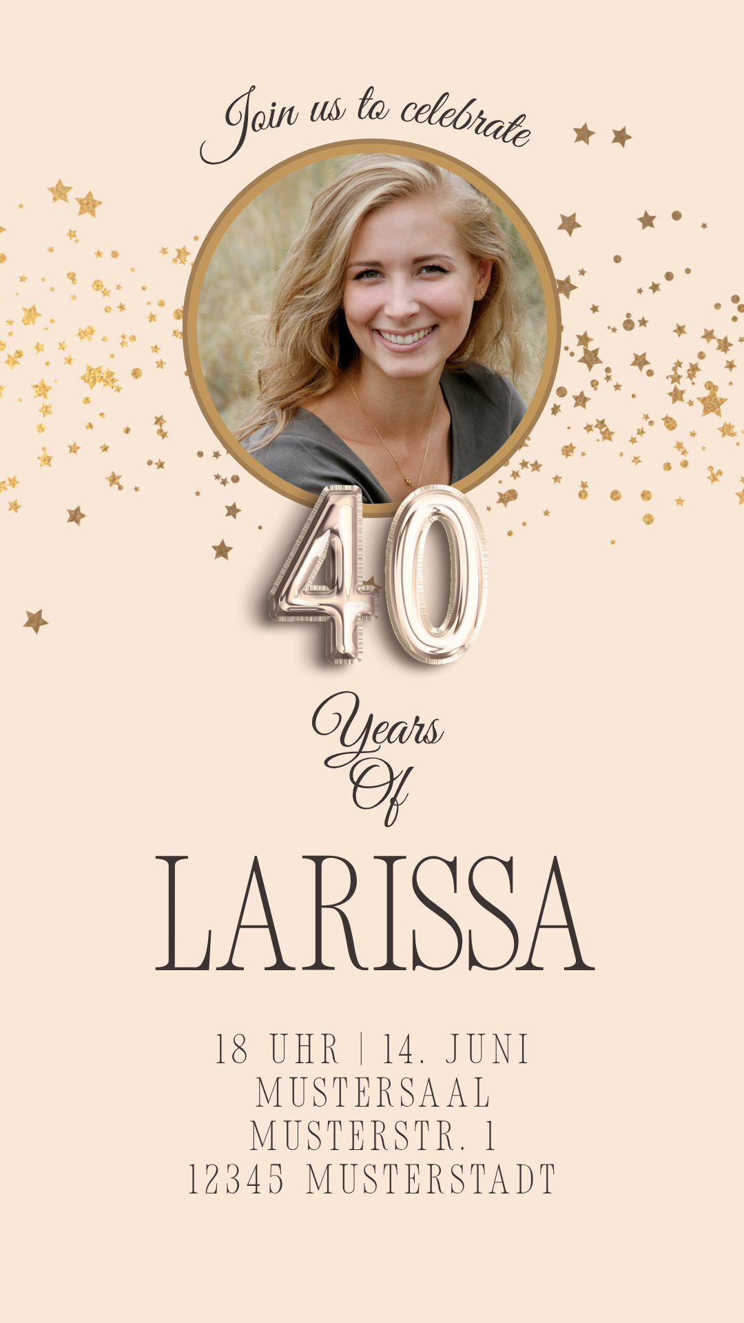 40. Geburtstag Larissa mit Bild