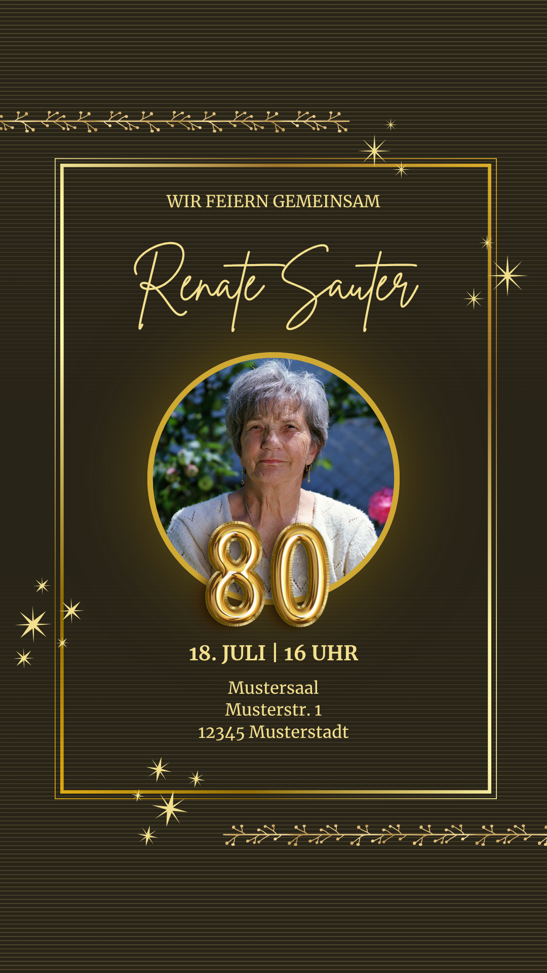 80. Geburtstag mit Bild