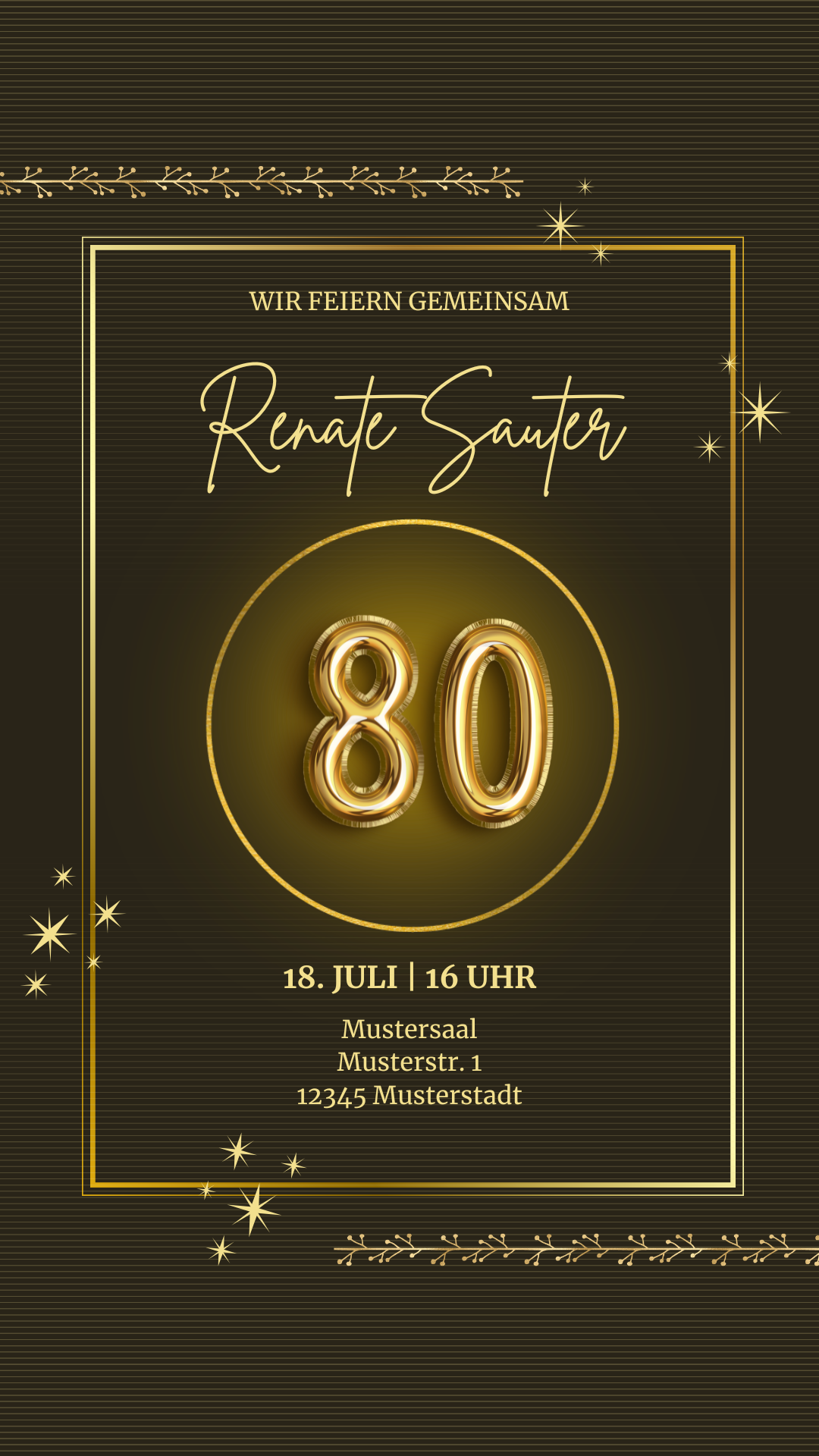 80. Geburtstag ohne Bild