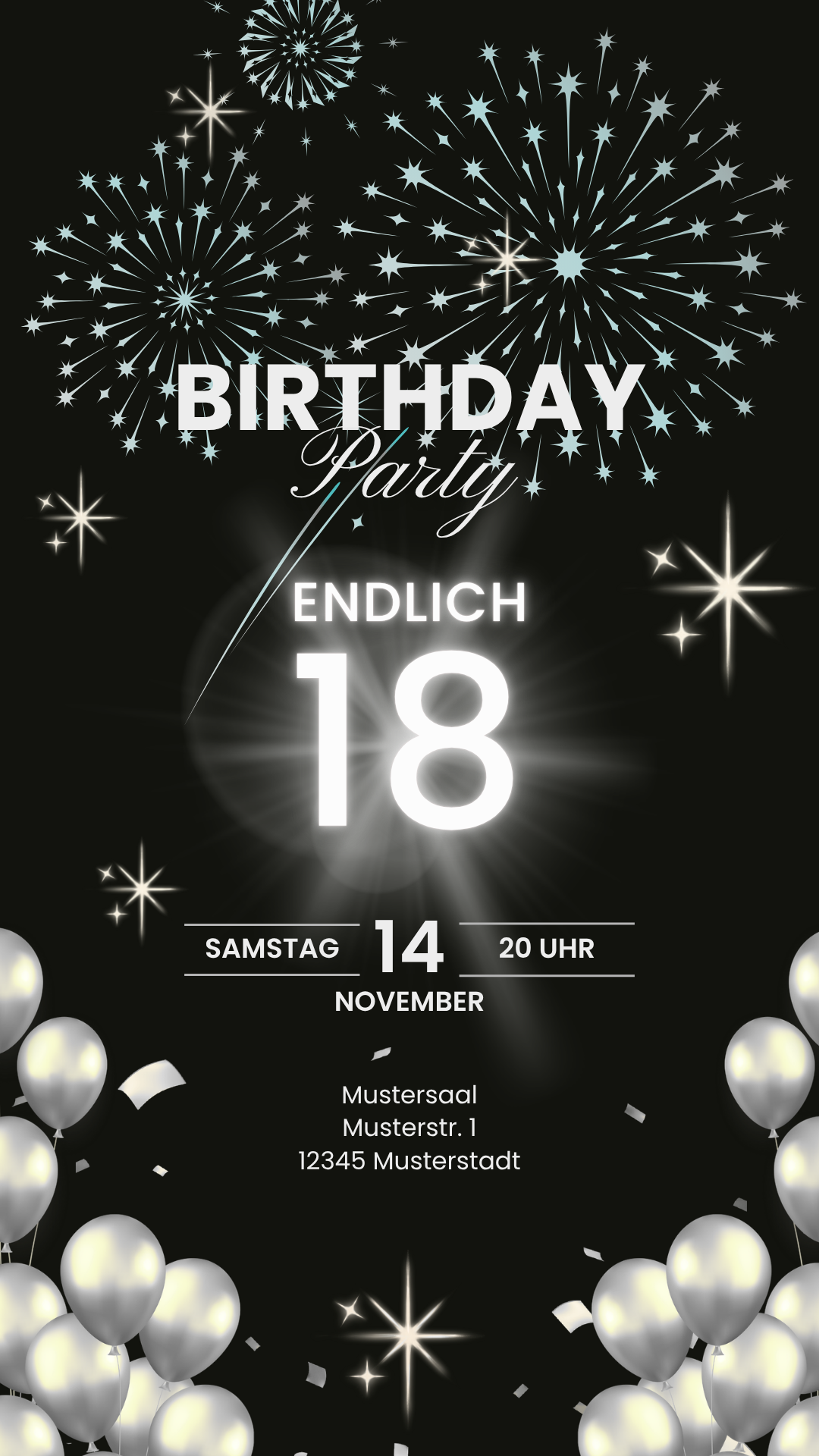 18. Geburtstag Silber
