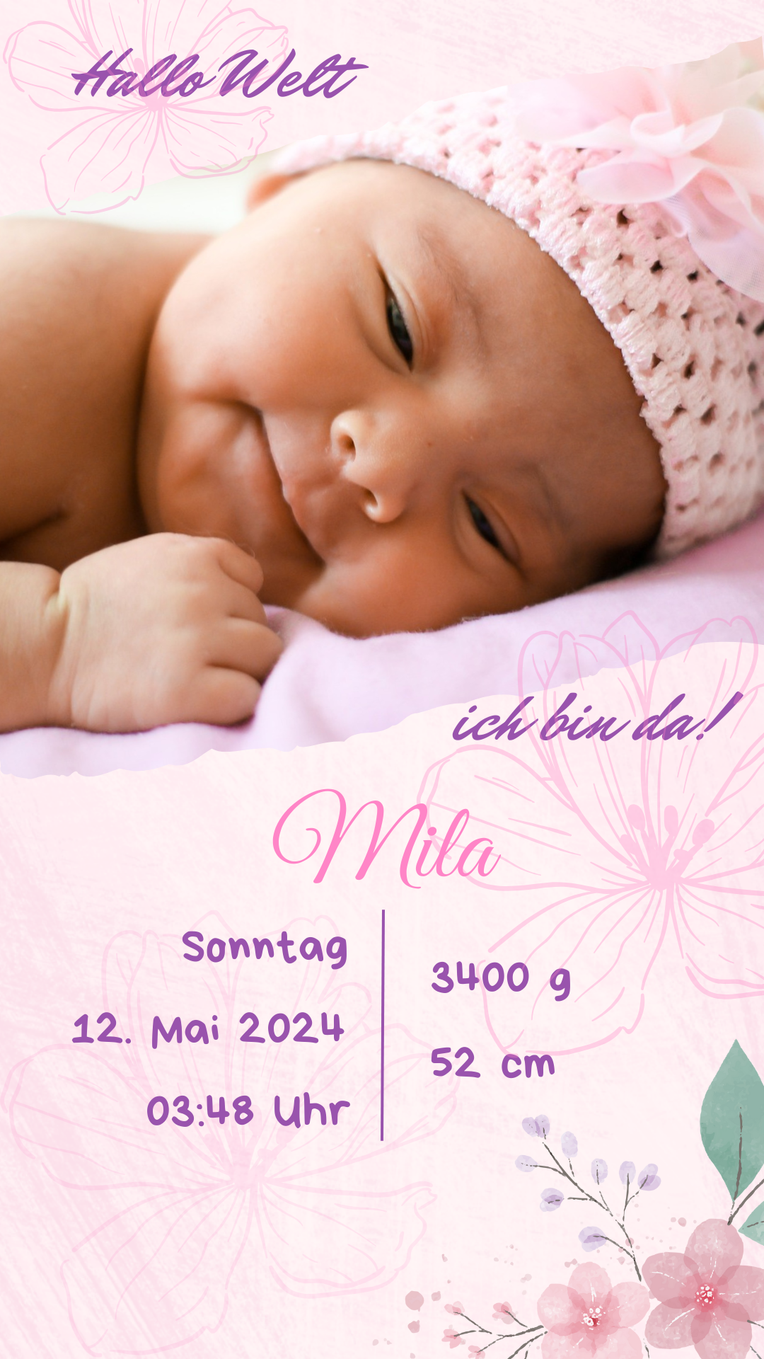 Hallo Welt Mila mit Bild