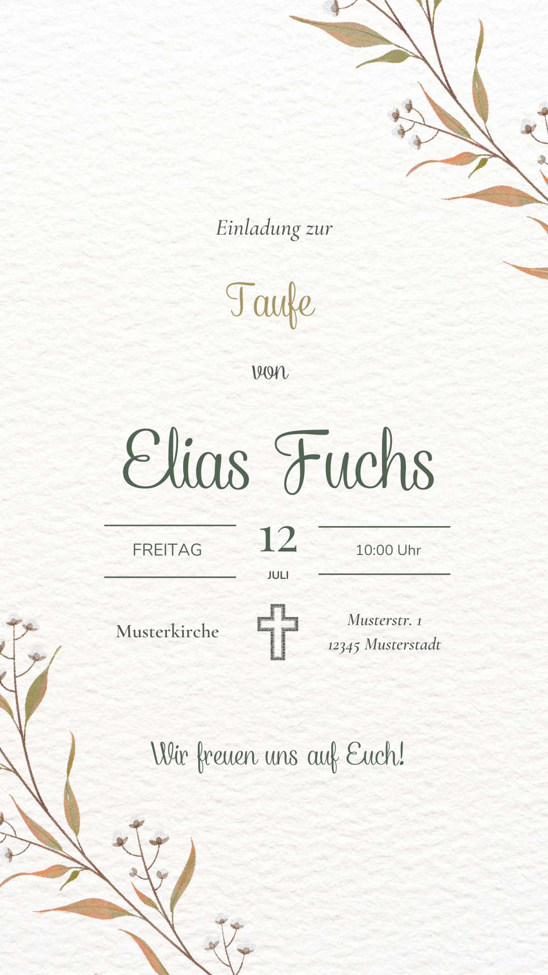 Taufe Elias ohne Bild