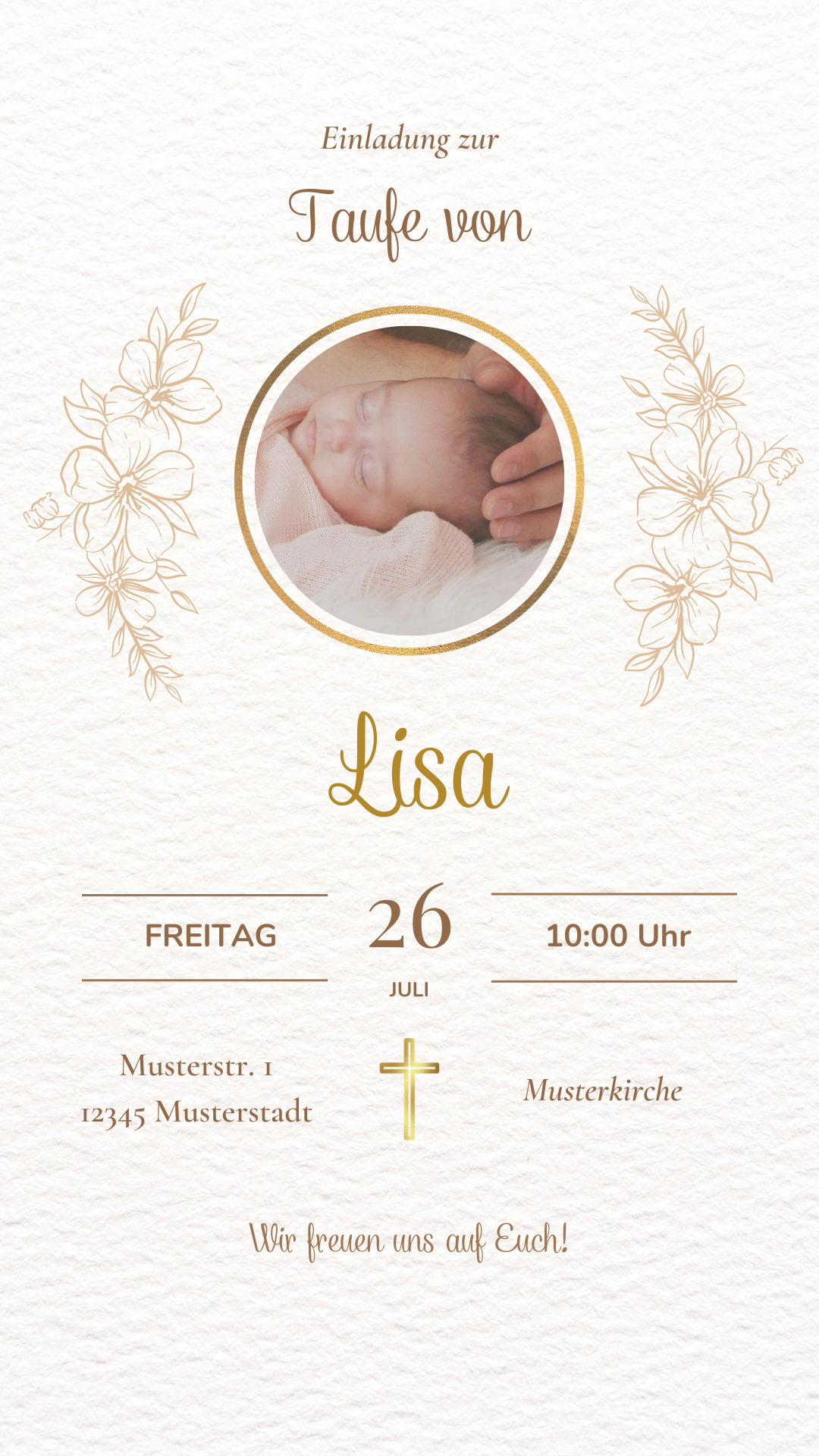 Taufe Lisa mit Bild