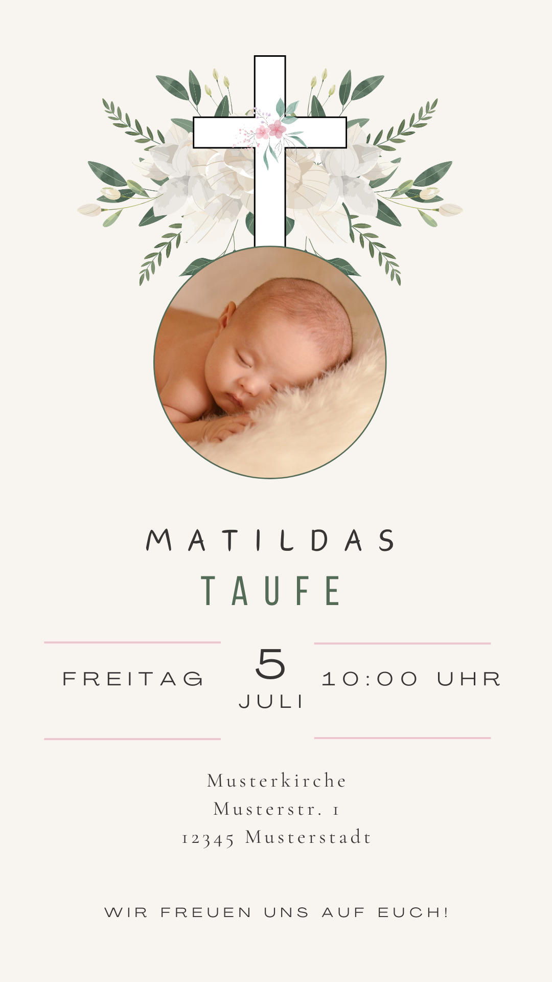 Taufe Matilda mit Bild