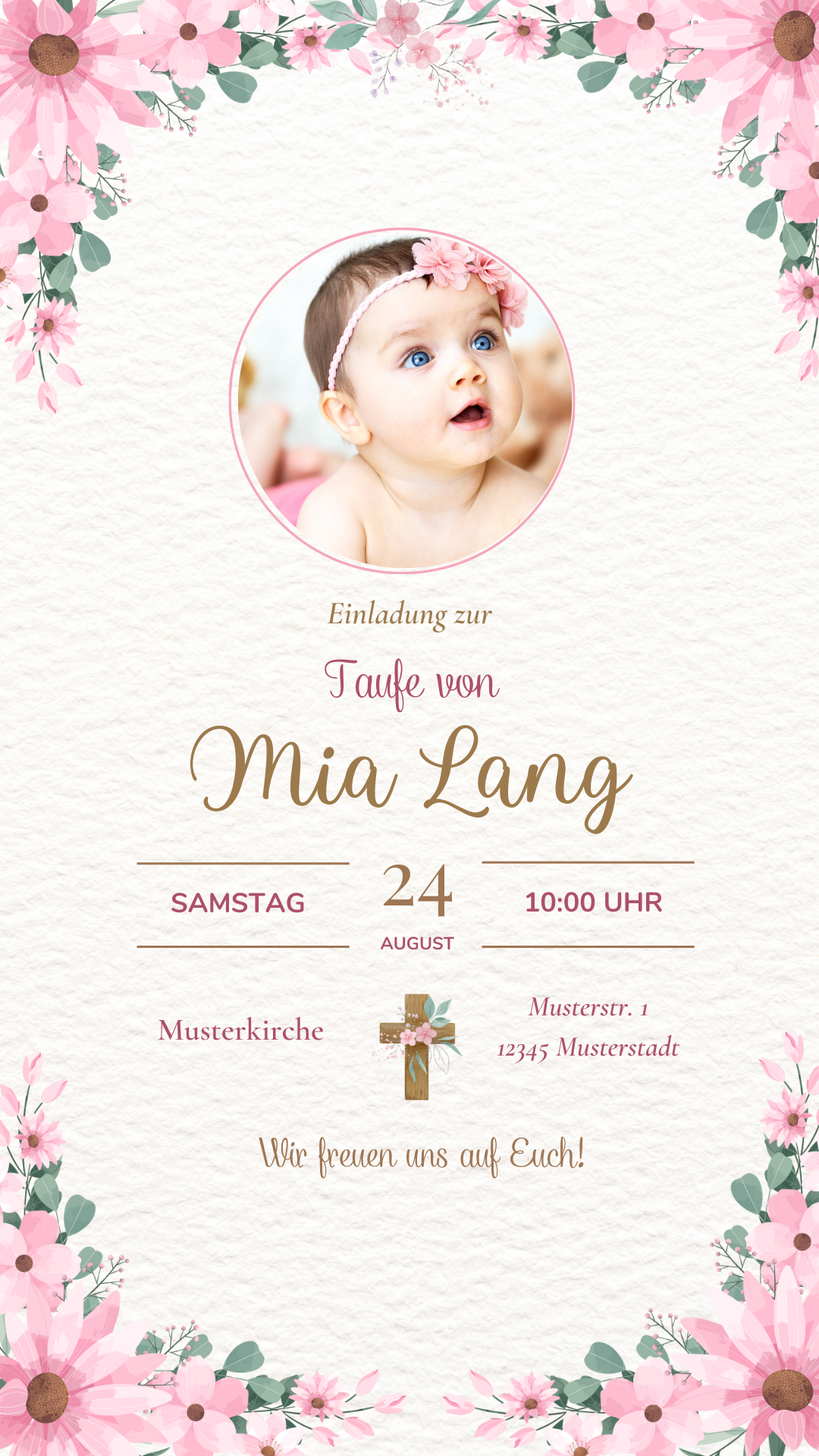 Taufe Mia mit Bild
